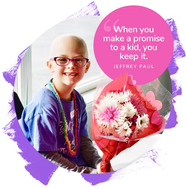 Wigs for Kids banner: When you make a promise to a kid, you keep it