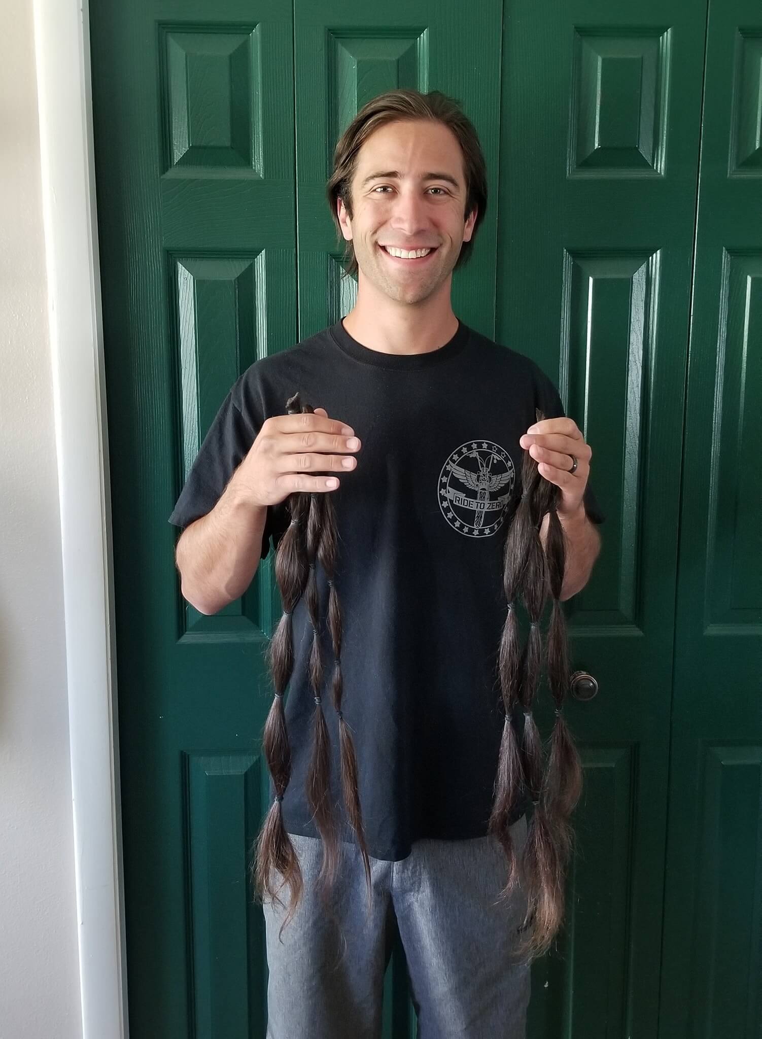 Father donates his hair - after photo'
