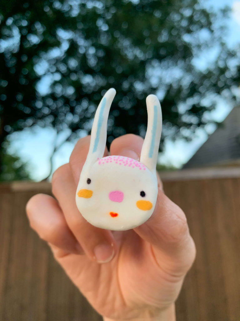 Handmade Rabbit Clay Pin